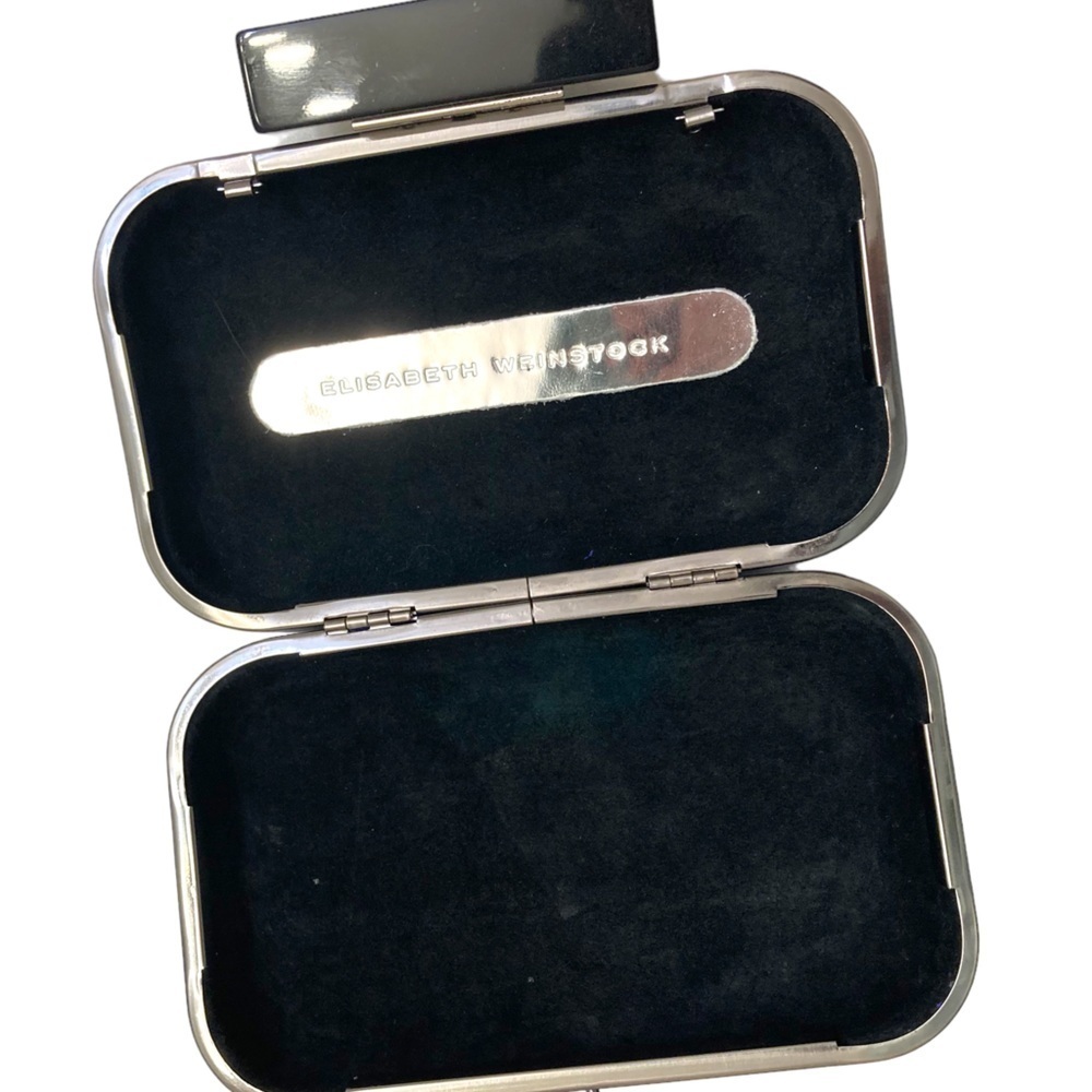 Elizabeth Weinstock Purple Python Leather Clutch … - image 5